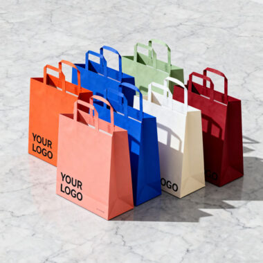 Luxury eco-friendly kraft paper shopping bags for retail stores