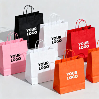 Luxury eco-friendly kraft paper shopping bags for retail stores