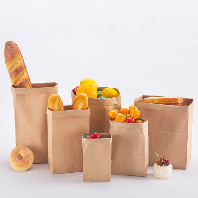 Eco-friendly greaseproof kraft paper bags for bread packaging
