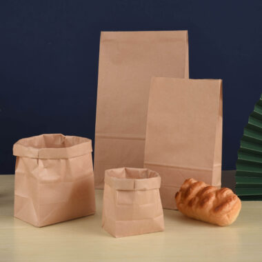 Eco-friendly greaseproof kraft paper bags for bread packaging