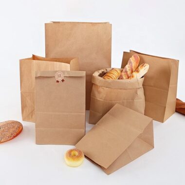 Eco-friendly greaseproof kraft paper bags for bread packaging
