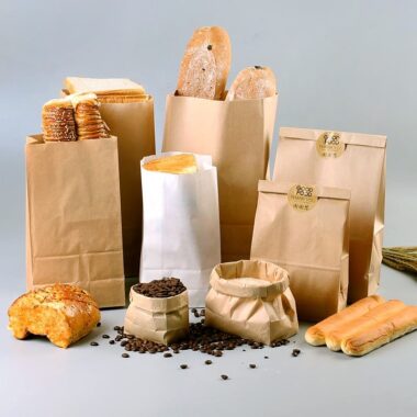 Eco-friendly greaseproof kraft paper bags for bread packaging