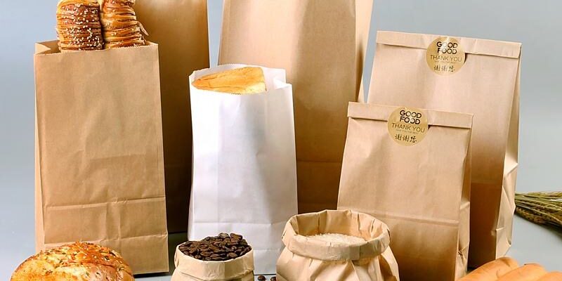 Eco-friendly greaseproof kraft paper bags for bread packaging