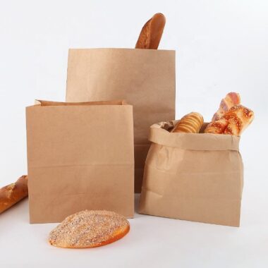 Eco-friendly greaseproof kraft paper bags for bread packaging