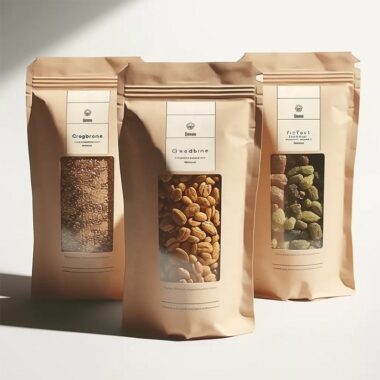 Kraft paper stand-up pouches for dried fruits and snacks