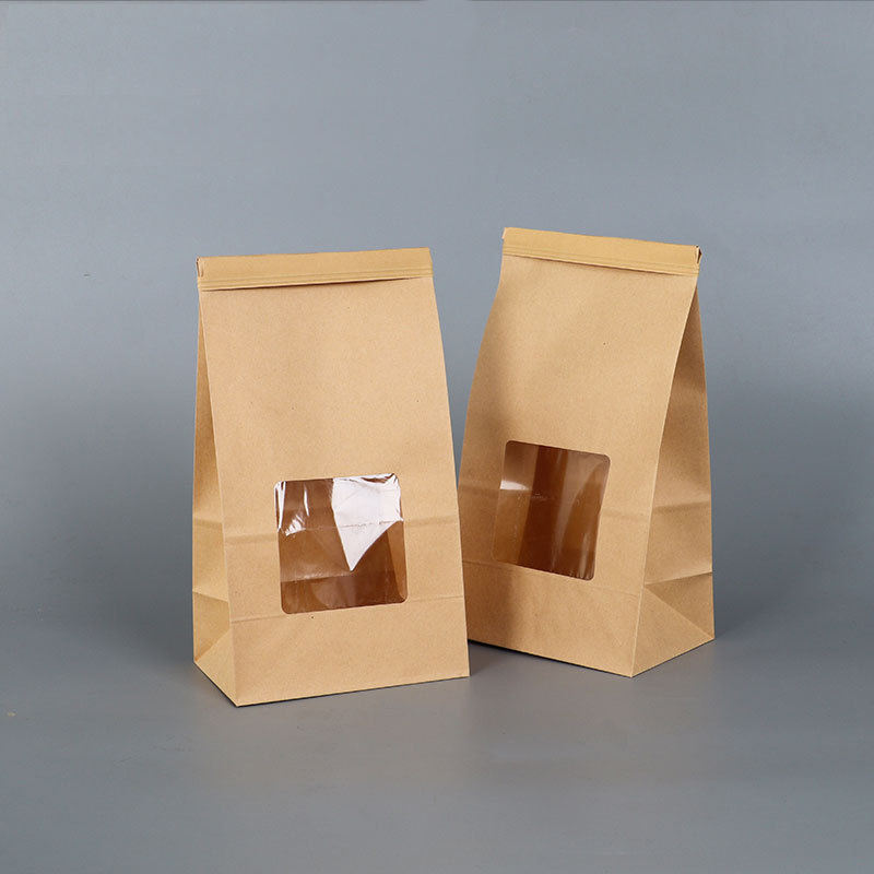 Kraft paper packaging bags for bread, tea, and biscuits