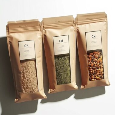Kraft paper stand-up pouches for dried fruits and snacks