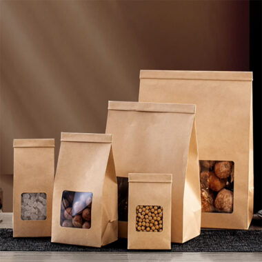 Kraft paper packaging bags for bread, tea, and biscuits