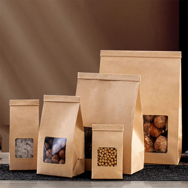 Kraft paper packaging bags for bread, tea, and biscuits