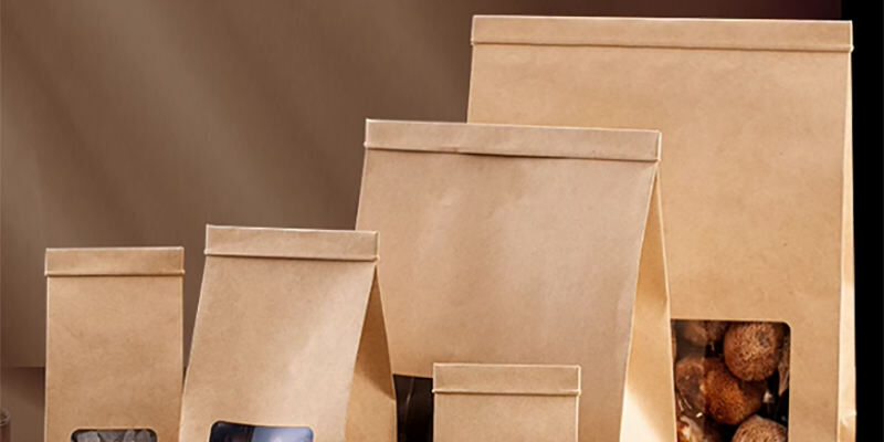 Kraft paper packaging bags for bread, tea, and biscuits