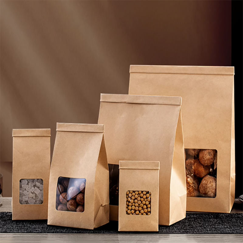 Kraft paper packaging bags for bread, tea, and biscuits