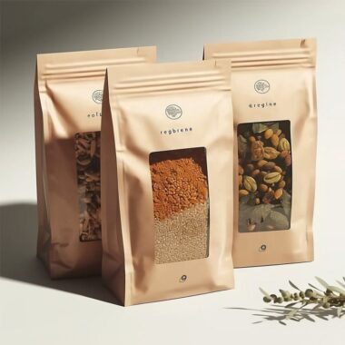Kraft paper stand-up pouches for dried fruits and snacks