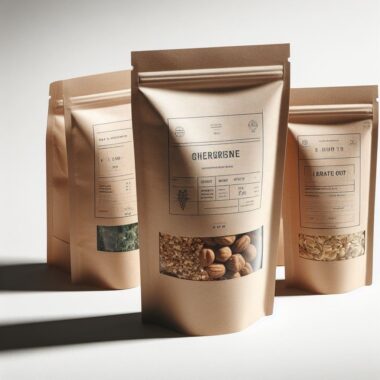 Kraft paper stand-up pouches for dried fruits and snacks