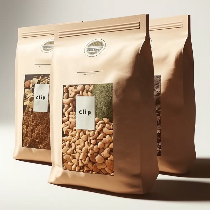 Kraft paper stand-up pouches for dried fruits and snacks