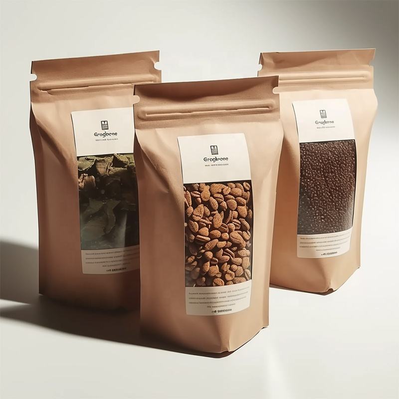 Kraft paper stand-up pouches for dried fruits and snacks