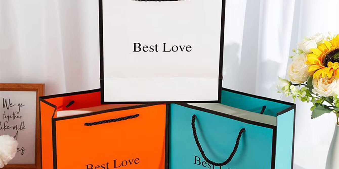 Luxury birthday and holiday gift paper bags for festive packaging