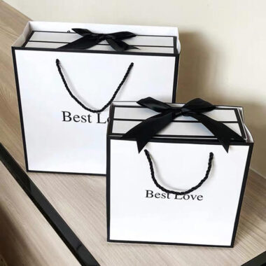 Luxury birthday and holiday gift paper bags for festive packaging