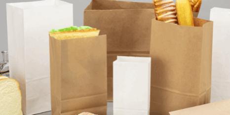 Luxury eco-friendly food grade paper bags for bakery packaging