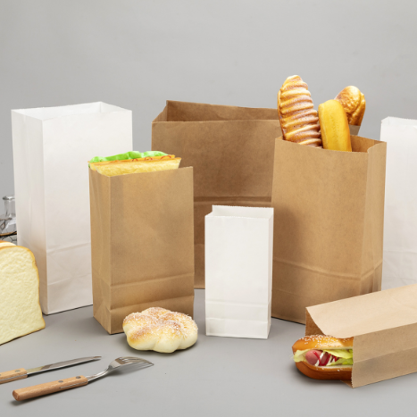 Luxury eco-friendly food grade paper bags for bakery packaging