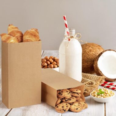 Luxury eco-friendly food grade paper bags for bakery packaging