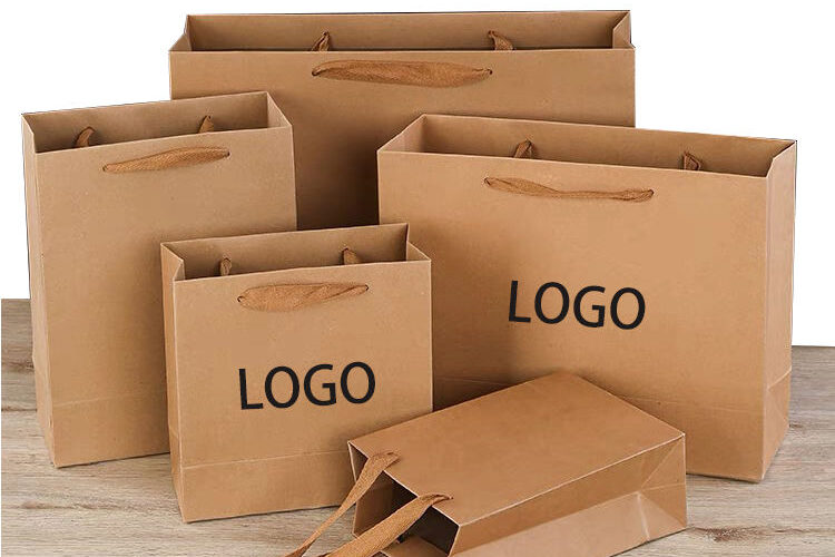 Luxury Handled Kraft Shopping Paper Bags (1) Luxury kraft shopping paper bags with handles for retail packaging