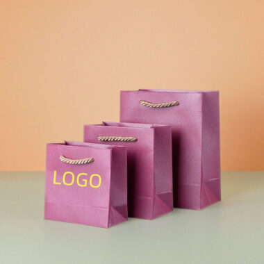 Luxury kraft shopping paper bags with handles for retail packaging