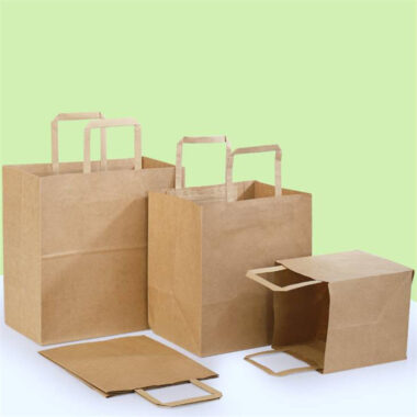 Recyclable multi-size kraft paper bags for retail and food use