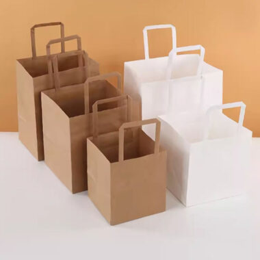Recyclable multi-size kraft paper bags for retail and food use