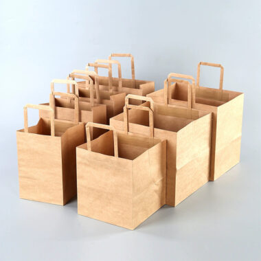 Recyclable multi-size kraft paper bags for retail and food use