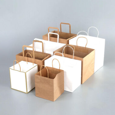 Recyclable multi-size kraft paper bags for retail and food use