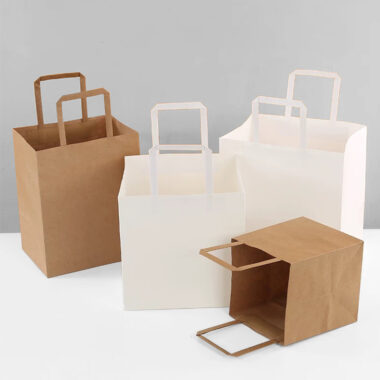 Recyclable multi-size kraft paper bags for retail and food use
