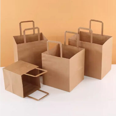 Recyclable multi-size kraft paper bags for retail and food use