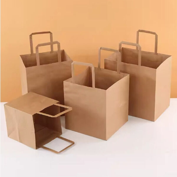 Recyclable multi-size kraft paper bags for retail and food use
