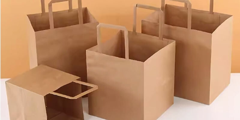 Recyclable multi-size kraft paper bags for retail and food use