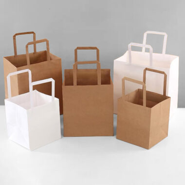 Recyclable multi-size kraft paper bags for retail and food use