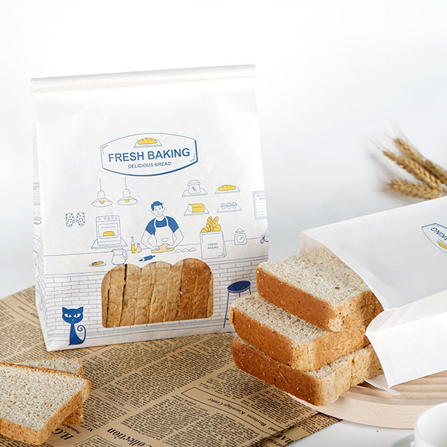 Greaseproof kraft paper bags for snacks and bread