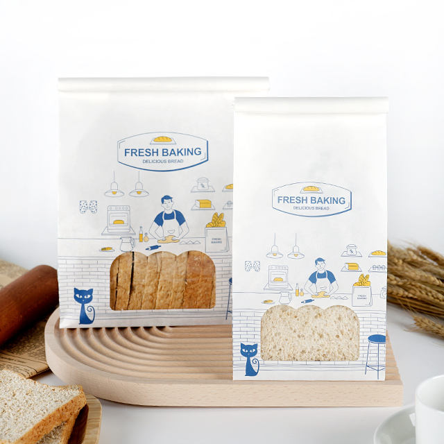 Greaseproof kraft paper bags for snacks and bread