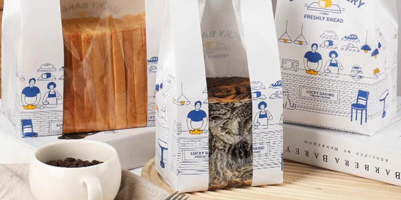 Greaseproof kraft paper bags for snacks and bread