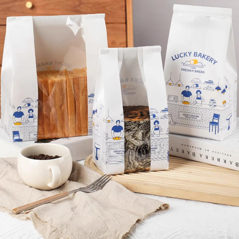 Greaseproof kraft paper bags for snacks and bread