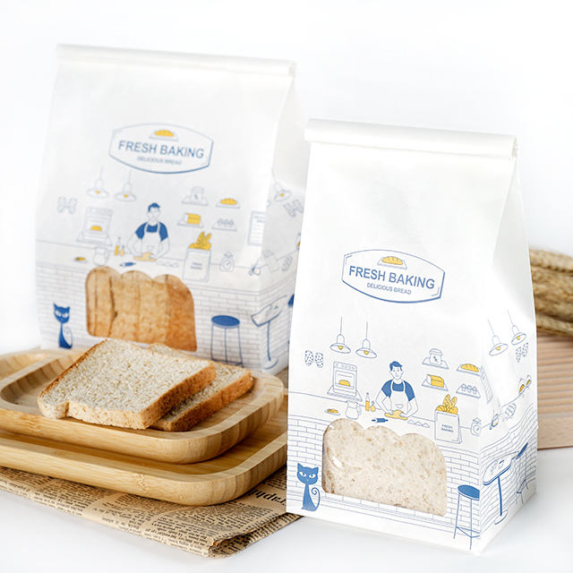Greaseproof kraft paper bags for snacks and bread