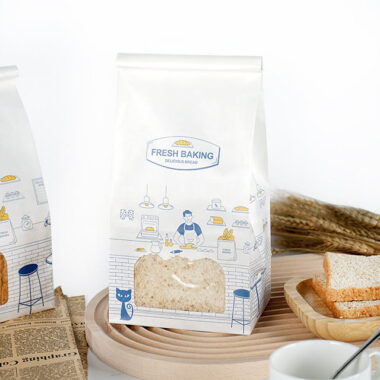 Greaseproof kraft paper bags for snacks and bread