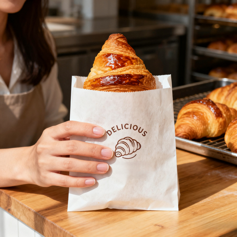 Greaseproof kraft paper food bags for cookies and burgers