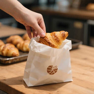 Greaseproof kraft paper food bags for cookies and burgers