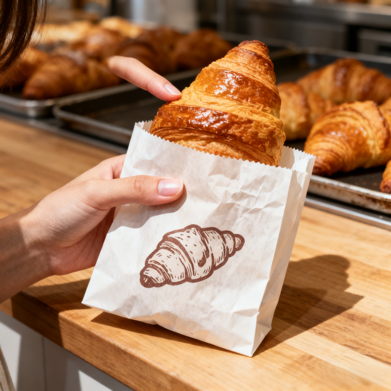 Greaseproof kraft paper food bags for cookies and burgers