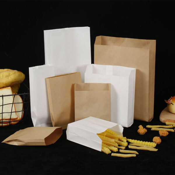 Greaseproof kraft food paper bags for donuts and fries