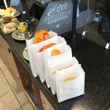 Greaseproof kraft food paper bags for donuts and fries