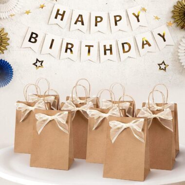 Luxury eco-friendly kraft paper gift bags with custom logo