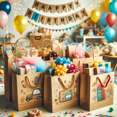 Luxury eco-friendly kraft paper gift bags with custom logo