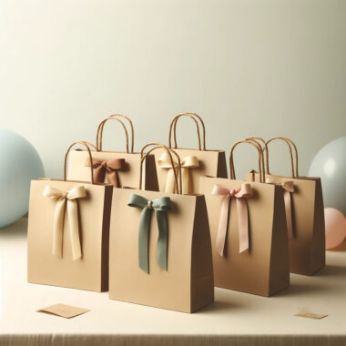 Luxury eco-friendly kraft paper gift bags with custom logo