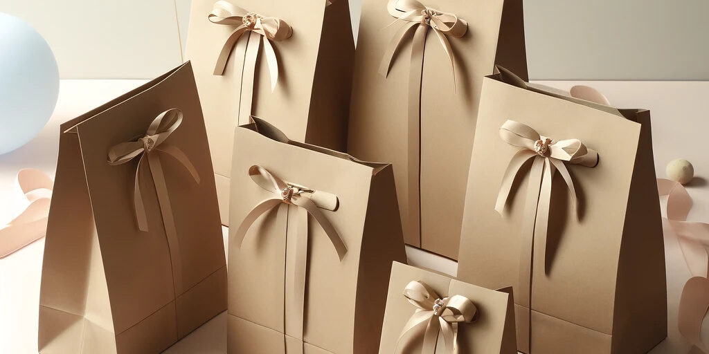 Luxury eco-friendly kraft paper gift bags with custom logo